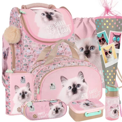 DERFORM Katze Cat Schulranzen Tornister Ranzen Schulrucksack Rucksack Set mit Schultüte