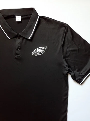 NFL Philadelphia Eagles Mens Dri Fit Polo Shirt XL Black Green Single Stripe NEW Cover