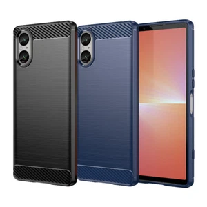 Custodia TPU carbonio per Sony Xperia 5 V Fiber Skin custodia protettiva spazzolata - Foto 1 di 13