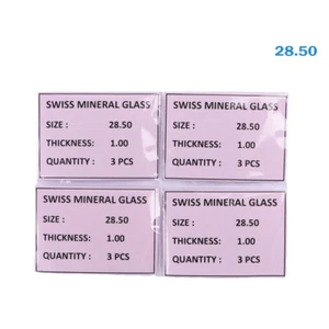 12 Pcs Watch Glass Crystal Swiss Made Size 28.50 MM Thickness Is 1.00MM - Picture 1 of 2