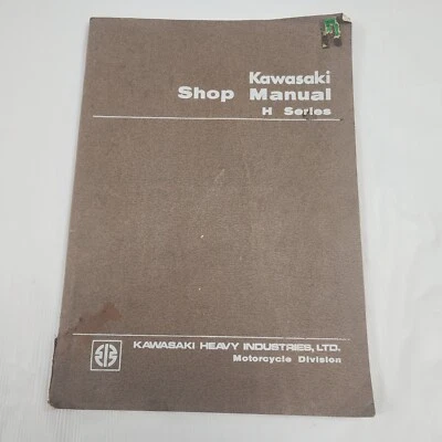 Libro manual de reparación de taller original Early Kawasaki 1971 H1 H2 1969 Foto 1 de 4