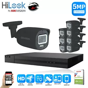 HIKVISION HILOOK 5MP FULL HD CCTV SISTEMA 8 CANALES DVR 24/7 HORAS COLORIDO KIT DE CÁMARA - Imagen 1 de 27