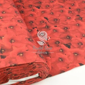 Poppy digitally printed Fabric 100% Cotton 60" width sold by Half metre - Picture 1 of 2