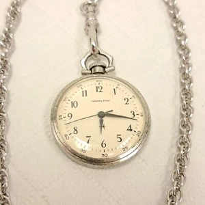Vtg Hamilton Ladies Manual Winding Pocket Watch Cal.611 17 Jewels swiss Sterling - Picture 1 of 9