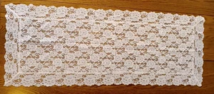 Corredor de mesa de encaje vintage blanco roto 15"x40" floral romántico elegante núcleo de casa de campo - Imagen 1 de 4