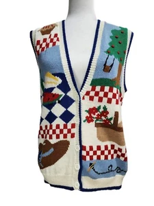 Eagle River Traders Vintage Womens Sweater Vest Apple Pie Bee Watermelon Size M - Picture 1 of 9