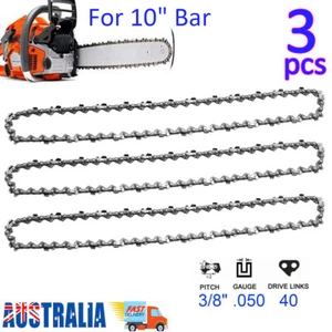 3pcs 10" Chainsaw Chain Saw Chains 3/8 .050 40DL for Ozito PCS-254 10 Inch Bar - Picture 1 of 8