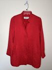 Zara Women's M Bright Red Brocade Hidden Button Jacket/Coat - Pristine
