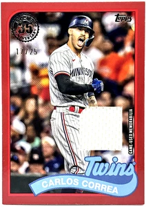 2024 Topps - Carlos Correa - 1989 35th Anniversary GU Jersey Red /25 Twins - Picture 1 of 2
