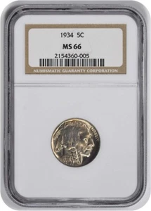 1934 Buffalo Nickel MS66 NGC - Picture 1 of 2