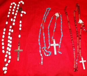 Lot de 3 Anciens Chapelets en Verre a restaurer Religiosas (N°77/26) - Imagen 1 de 5