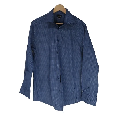 Structure Men's Modern Fitted Buttoned-down Shirt Blue Large 16 1/2  34-35 - Image 1 of 4