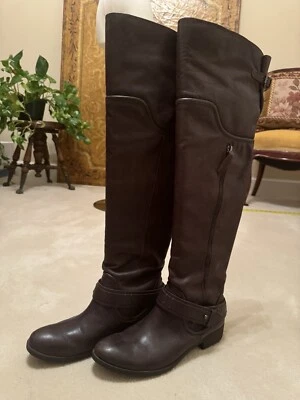 Botas “Lynn” altas de cuero marrón de lujo Rebel talla 38 UE 7,5 EE. UU. Foto 1 de 4