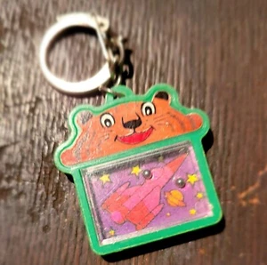 Vtg Mini Ball Game Keyring Keychain Cute Animal Space RARE - Imagen 1 de 3
