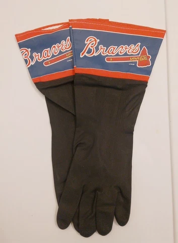 Atlanta Braves Team Dish Rubber Gloves MLB Baseball NWT Black Cover
