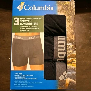 Columbia Men's XL 40-42 Black Stretch Boxer Brief Underwear 3 in Package - Picture 1 of 1