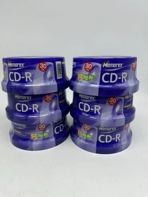 NEW Memorex cd-r 30 pack 52X 700MB 80 min. sealed 6 Cases - Image 1 of 4