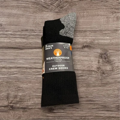 Weatherproof Vintage Outdoor Wool Blend Crew Socks 5-Pack Size 6-12 NWT - Image 1 of 4
