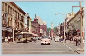 Church Street Burlington VT Postcard 1950s Cars Stores Curteichcolor - Picture 1 of 3