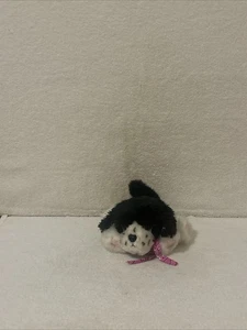 De colección 1993 Cachorro Cachorro Cachorros TYCO Blanco y Negro Peluche Perro Rosa Bufanda ENVÍO GRATUITO - Imagen 1 de 10