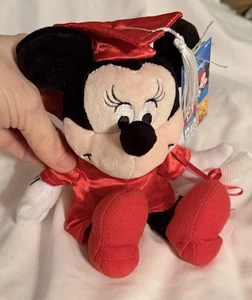 Disney 🎓 Graduation Minnie Mouse 6" Mini Plush Doll in Red Cap & Gown NWT  - Bild 1 von 4