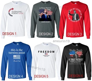 T-shirt manica lunga Charlie Kirk Turning Point USA, omaggio a Charlie Kirk 2025 - Foto 1 di 5