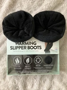 BROOKSTONE EUCALYPTUS SCENTED WARMING SLIPPER BOOTS HOT/COLD THERAPY NEW IN BOX - Picture 1 of 5