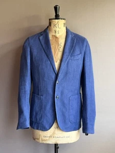 Blazer L.B.M 1911 para hombre talla 40R azul lino sin estructura hecho en Italia - Imagen 1 de 15