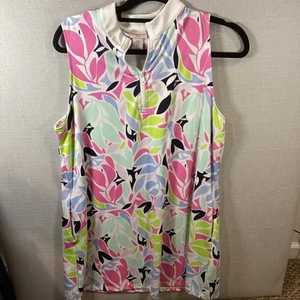 Tommy Bahama Golf Dress White With Floral Accents XL With Pockets - Picture 1 of 5