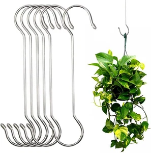 6 Pack 16 Inch Extra Large S Hooks Heavy Duty Plant Hanging Hook Long S Shaped E - Picture 1 of 12