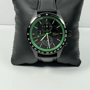 Reloj para hombre Lacoste 2011296 esfera negra/verde correa de cuero cronógrafo - Imagen 1 de 4