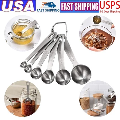 Juego de cucharas medidoras de acero inoxidable tazas y calidad-01 piezas de alta resistencia Foto 1 de 4