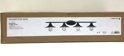 Hampton Bay Glenhurst 4 luces bronce industrial baño tocador luz nuevo Foto 1 de 3