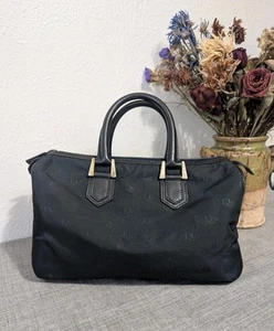 Vintage Authentisch Christian Dior Trotter Nylon Leder Boston Marine Top - Bild 1 von 24