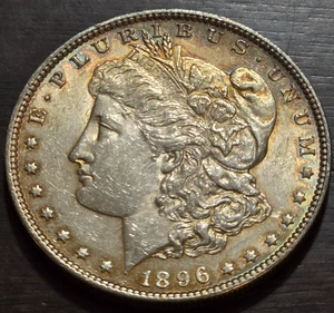 Morgan Silber Dollar 1896 - Stempelglanz & TOP TÖNUNG! - Bild 1 von 3