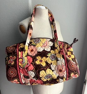 Auténtico Bolso de Lona Vera Bradley Buttercup 10x20" Bolso de Fin de Semana Grande Bolso de Hombro - Imagen 1 de 18