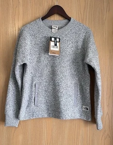 North Face | Damen Small | grauer CRESCENT CREW Fleecepullover | Neu mit Etikett - Bild 1 von 11