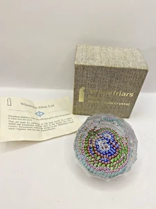 Vintage Whitefriars Millefiori Faceted Paperweight Original Box dated 1973 - Picture 1 of 7