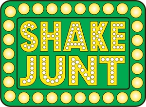 SHAKE JUNT Sticker BOX LOGO - Green/Yellow - Approx. 4" x 5.5" - Picture 1 of 2