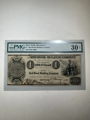 Red Hook Building Company New York Brooklyn $1 1830s Very Fine 30 Net - Image 1 of 2