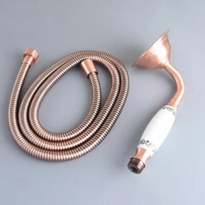 Antique Red Copper Bathroom Hand-held Shower Head + 1.5m Shower Hose mhh153 - Picture 1 of 7