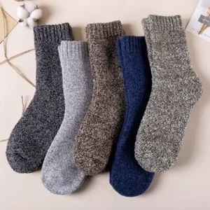 5 Pairs Winter Merino Wool Socks for Men - Thick Warm Retro , 5pairs - Picture 1 of 9
