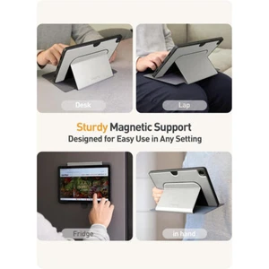 Case For Samsung Galaxy Tab A9 Plus (2023) Magnetic Stand Folio Cover Space Gray - Picture 1 of 6