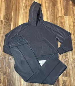 Taglia 6 Lululemon Set Donna Softstreme Felpa con Cappuccio e Joggers Pantaloni Coulisse Marrone - Foto 1 di 21