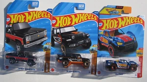 HOT WHEELS 3 TRUCKS * BAJA TRUCK, 2020 JEEP GLADIATOR & 1975 CHEVY BLAZER CUSTOM - Picture 1 of 5