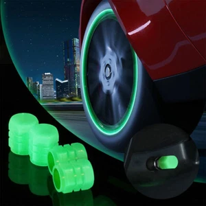 4Pcs Luminous Car Stem Caps Tire Valve Cap Stem Covers Accessories - Picture 1 of 13