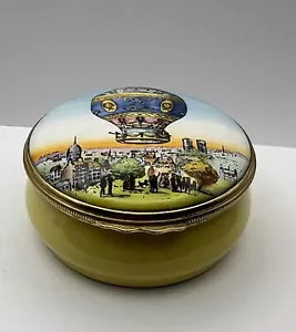 Caja con bisagras Halcyon Days esmaltada sobre cobre | Globo aerostático Montgolfiere - Imagen 1 de 4