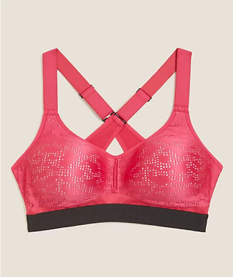 M&S Good Move High Impact Sports Bra A - E Raspberry Pink Freedom To Move Breath • 14.41€
