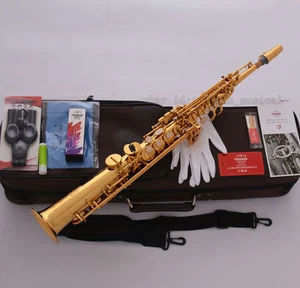 Professional TaiShan Neck Built-in Soprano Saxophone Electrophoretic Gold Bb Sax - Picture 1 of 8