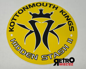 Kottonmouth Kings - Autocollant Hidden Stash 4 pouces JAUNE KMK bruit de banlieue Kingspade
